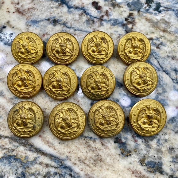 Lot of 12 Antique / Vintage LARGE military attire Buttons - Picture 4 of 6